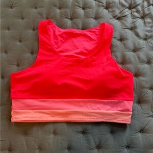 Colorblock Pink Sports Bra - Bright Pink & Light Pink